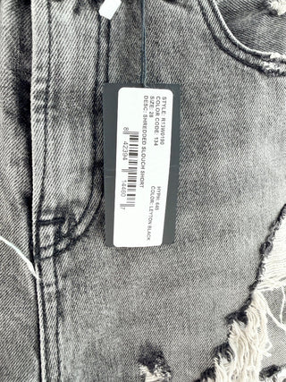 NWT R13 Shredded Slouch High Rise Denim Jean Shorts Leyton Black Women's Size 28