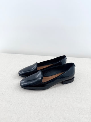 Donald J. Pliner patent leather loafer shoes, 5.5