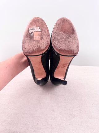 Chanel Leather CC Cap Toe Chain Platform Pumps, 39.5