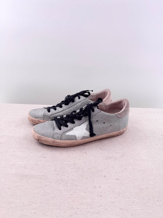 Golden Goose Deluxe Brand GGDB Superstar Silver Glitter Low-Top Sneakers, 39