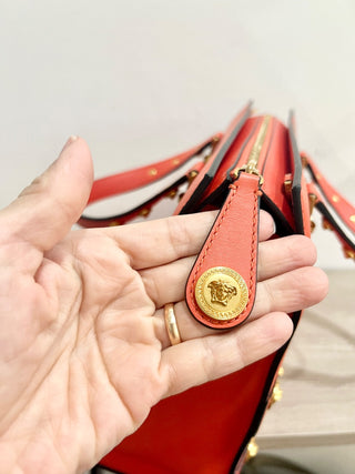 Versace leather tribute tote bag with strap