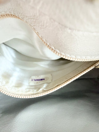 Chanel Quilted suede camera bag with tassel zipper, and gold strap