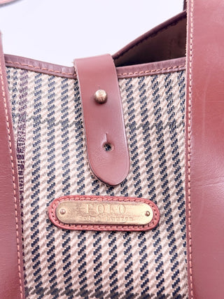 Polo Ralph Lauren Glen Plaid Coated Canvas Large Tote Bag