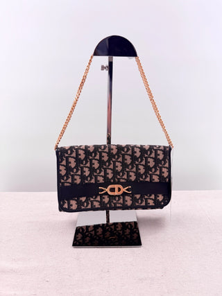 Christian Dior Trotter Oblique Canvas Chain Clutch Bag