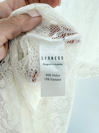NWT Lioness Lace Short Sleeve Bodycon T-Shirt Maxi Dress White Women's Size XS