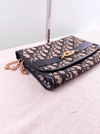 Christian Dior Trotter Oblique Canvas Chain Clutch Bag