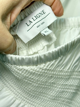 La Ligne New York 100% Cotton Off Shoulder Puff Sleeve Maxi Dress Womens Size XL