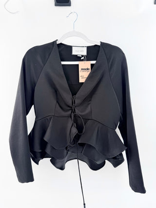 Alexis satin front lace up blouse, M