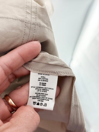 NWT Theory Ciceema Poplin Sleeveless Knee Length Fit & Flare Dress Light Clay 10