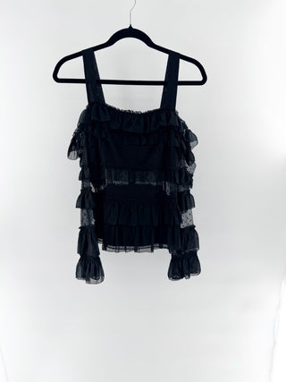 Alexis lace ruffle top, S
