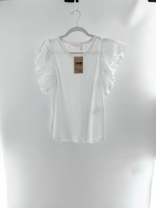See by Chloe ruffle sleeve cotton top, S