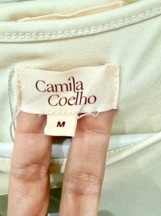 Camila Coelho Fellie Crop Top & Claire Midi Skirt Set Cream Women's Size Medium