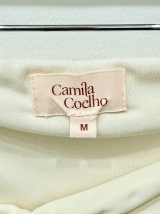 Camila Coelho Fellie Crop Top & Claire Midi Skirt Set Cream Women's Size Medium