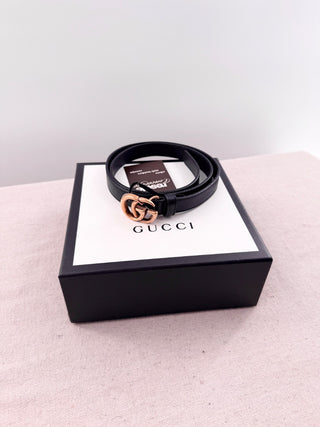 Gucci thin leather GG marmont belt, 80/32