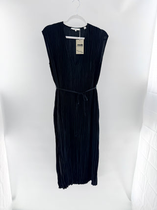 Vince sleeveless pleated maxi dress silk, XS ovesized