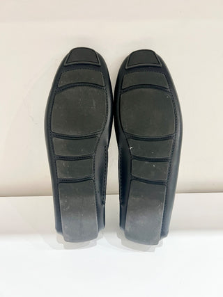 Bally Perthy Leather Loafers Black w/ Red and White Stripe Men's Size 12