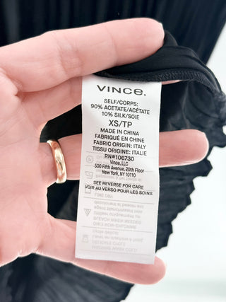 Vince sleeveless pleated maxi dress silk, XS ovesized
