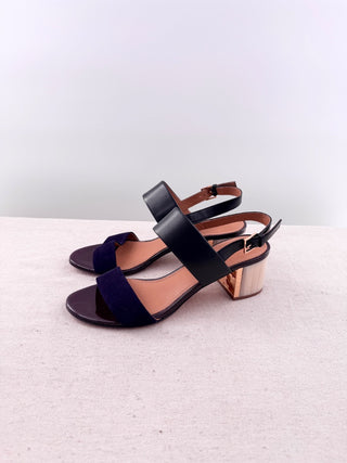 Tory Burch suede shoes with acrylic block heel, 8.5