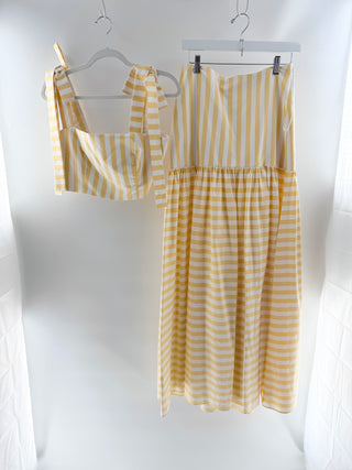 No Pise La Grama Mimosa Top & Toledo Maxi Skirt Yellow Stripes Top M / Bottom 6