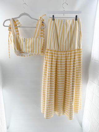No Pise La Grama Mimosa Top & Toledo Maxi Skirt Yellow Stripes Top M / Bottom 6