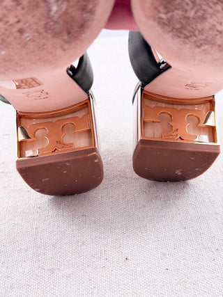 Tory Burch suede shoes with acrylic block heel, 8.5