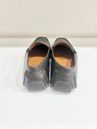 Bally Perthy Leather Loafers Brown w/ Red and White Stripe Men's Size 11.5