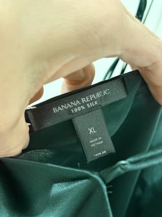 Banana Republic Bliss Silk Sleeveless V-Neck Slip Dress Ocean Emerald Womens XL