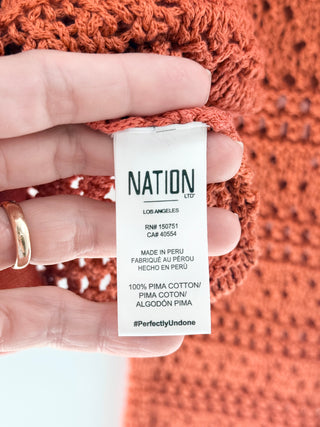 Nation LTD Crochet Set; Adriana Tank Top & Driana Midi Skirt Ginger Women Medium