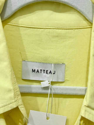 Matteau Channel Long Sleeve Side Slits Maxi Shirt Dress Yellow Women's XXL/US 10