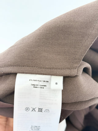 NWT St. Agni Silk Canvas Cami & Carter Trousers Pants Set Mud Top M / Bottom S