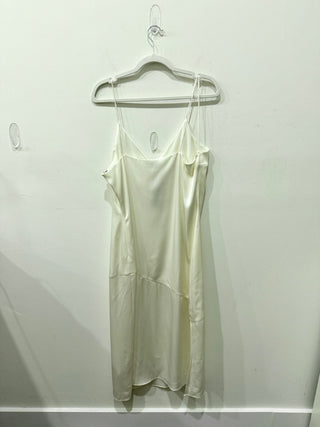 NWT Alice & Olivia Kayla Seamed Satin Sleeveless Midi Slip Dress Cream Womens 14