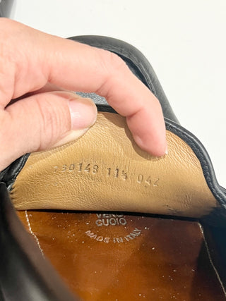 Gucci Soft Clove Calfskin Interlocking G Driver Loafers Black Men's Size 11.5