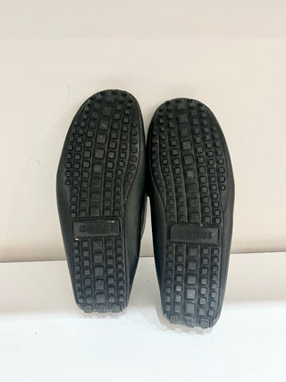 Gucci Soft Clove Calfskin Interlocking G Driver Loafers Black Men's Size 11.5