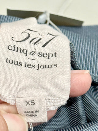 Cinq à Sept Giles Cupro Knit High Rise Tapered Jogger Pants Teal Blue Women's XS