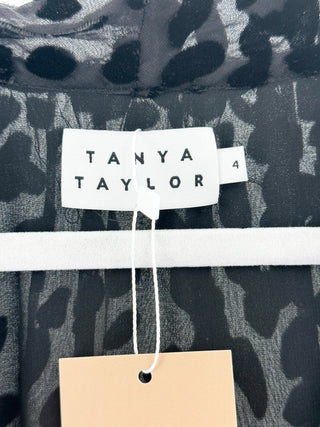 Tanya Taylor silk blend top with leopard print texture, 4