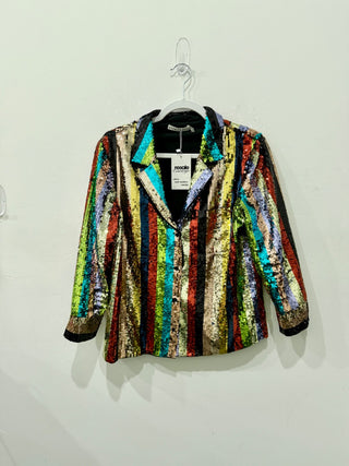 Alice & Olivia sequin striped blazer, M