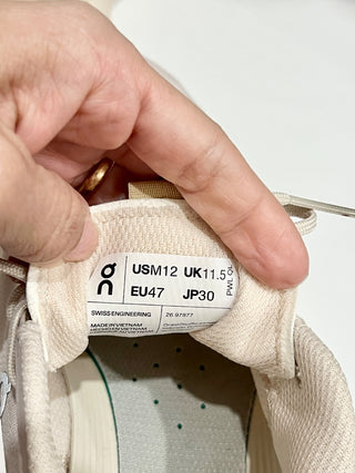 On Cloudnova Form Mesh Running Sneakers with Maroon Sole Grayish White US 12 M