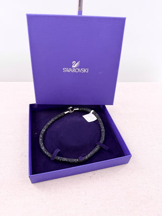Swarovski black mesh crystal stardust necklace