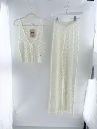Meshki set crochet vest top and pants, XS
