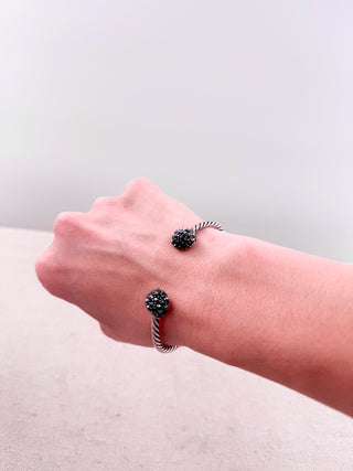 David Yurman hematite osetra cable berries cuff bracelet sterling silver, M