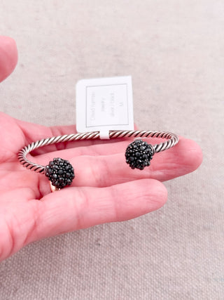 David Yurman hematite osetra cable berries cuff bracelet sterling silver, M