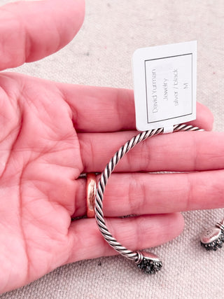 David Yurman hematite osetra cable berries cuff bracelet sterling silver, M