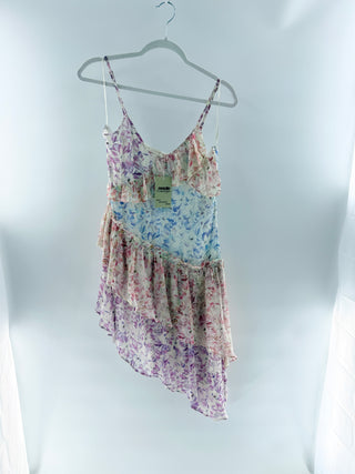 LoveShackFancy Newport Silk Asymmetrical Midi Sundress Sweet Kisses Women's 6