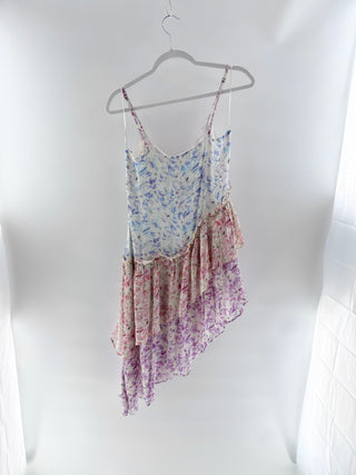 LoveShackFancy Newport Silk Asymmetrical Midi Sundress Sweet Kisses Women's 6