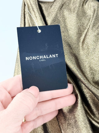 Nonchalant stretchy metallic mini skirt, XS