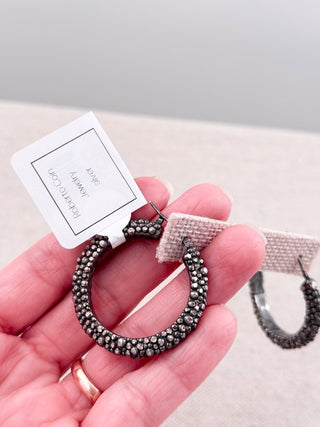 Roberto Coin 5th season stingray textured hoop earrings
