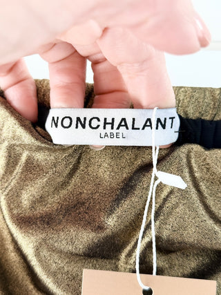Nonchalant stretchy metallic mini skirt, XS