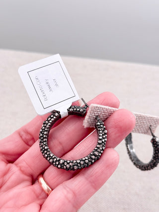 Roberto Coin 5th season stingray textured hoop earrings