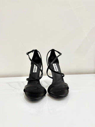 NWOT Steve Madden Feliz Stiletto Heels Strappy Sandals Black Women's 6.5