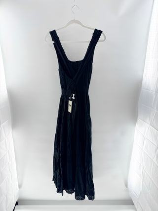 The Great. The Victorian Sleeveless Crossback Tiered Apron Dress Black Women's 2